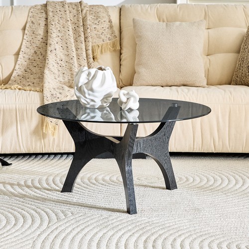 Glass coffee table mid - 31.5",
